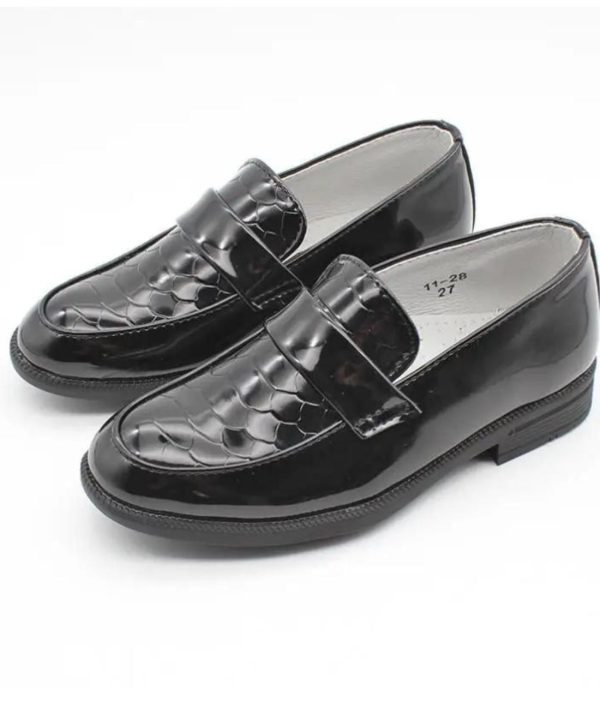 mocassins polyvalents en cuir vernis pour garçons