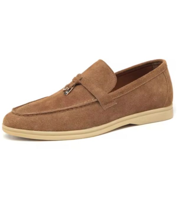 mocassins en daim camel pour homme