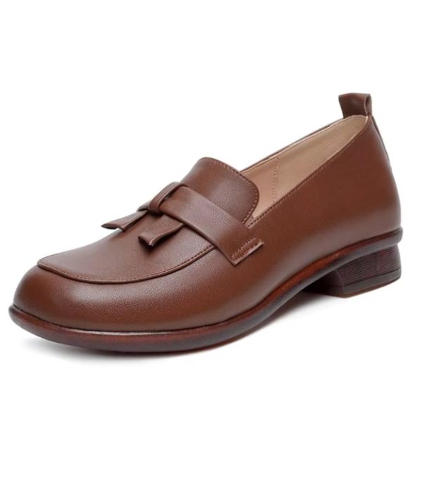 mocassins rétro en cuir pour femmes