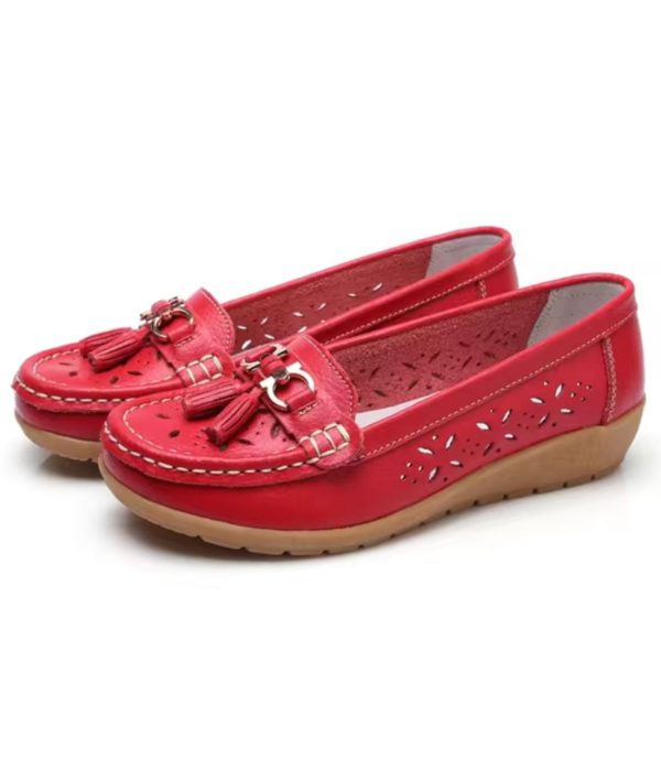 mocassins souples ajourés à glands pour femme