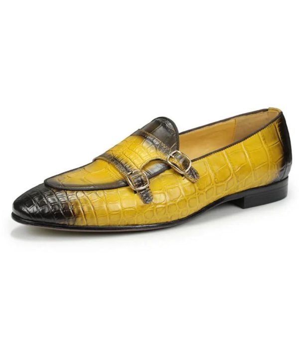 mocassins souples bicolores effet cuir