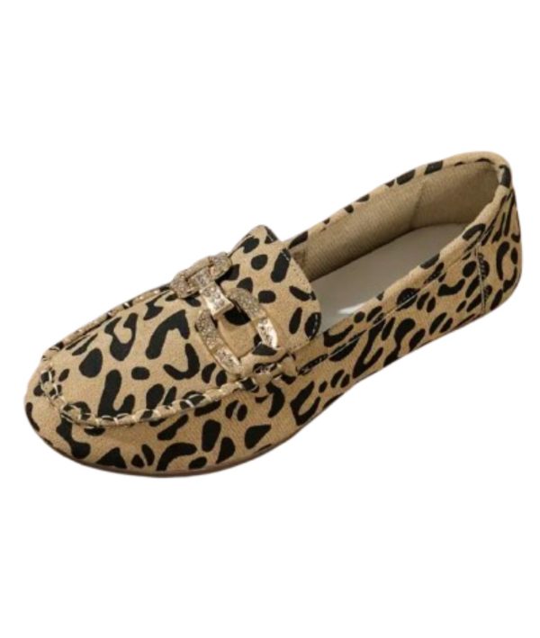 mocassins souples imprimé léopard