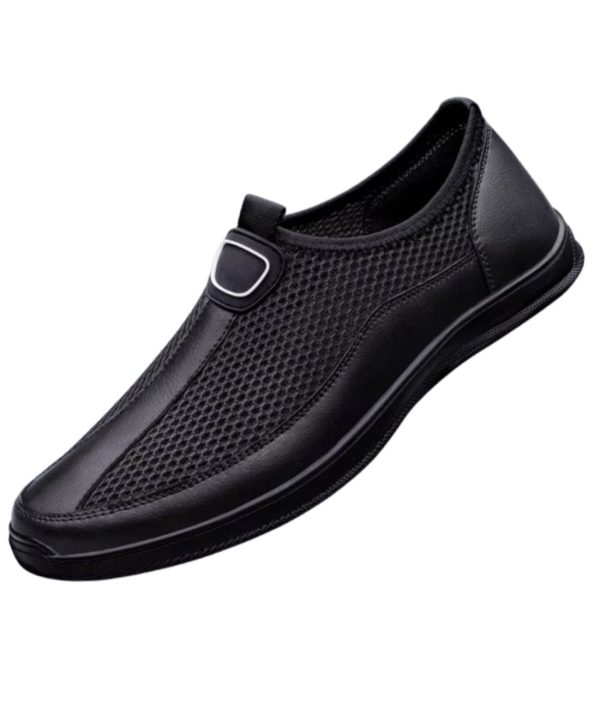 mocassins souples en mesh avec motif surpiqures