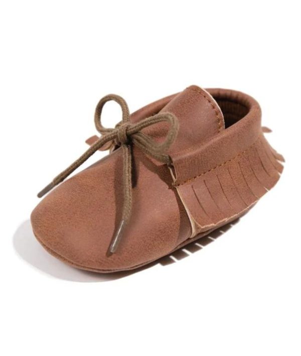 Mocassins Style Bateau à Lacets Pour Bébé Garçon en daim
