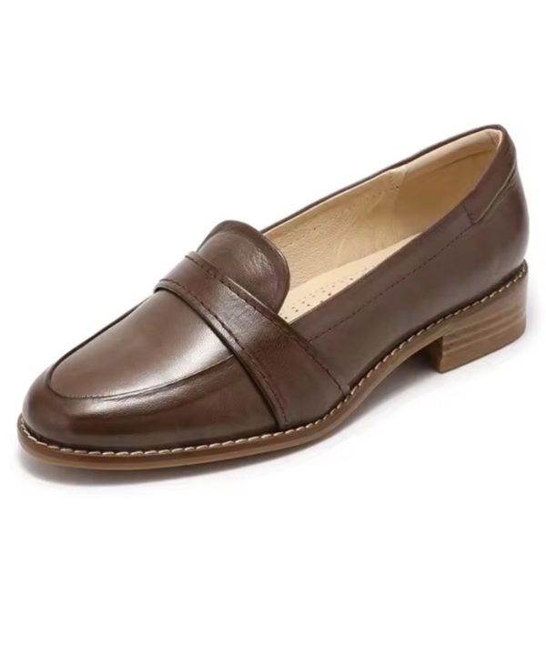 mocassins À talons carrés en cuir souple