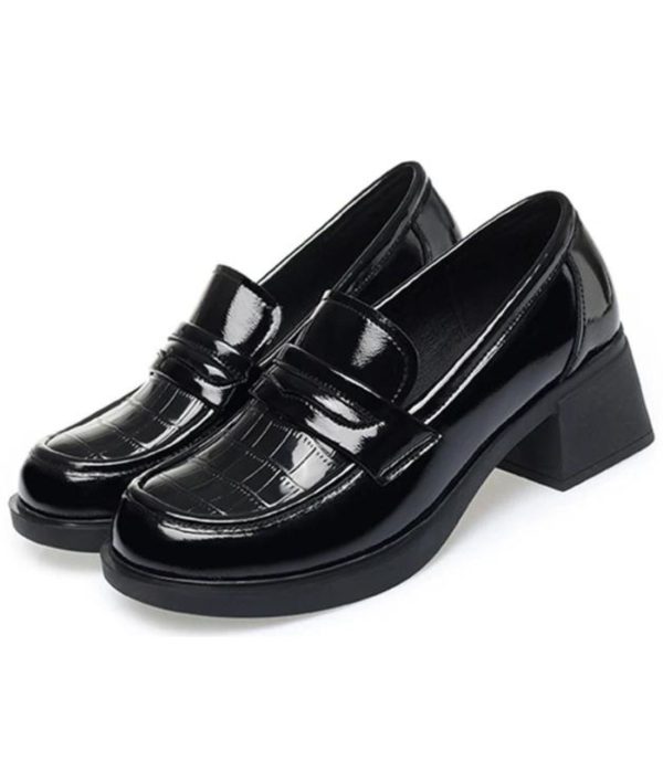 mocassins en cuir verni