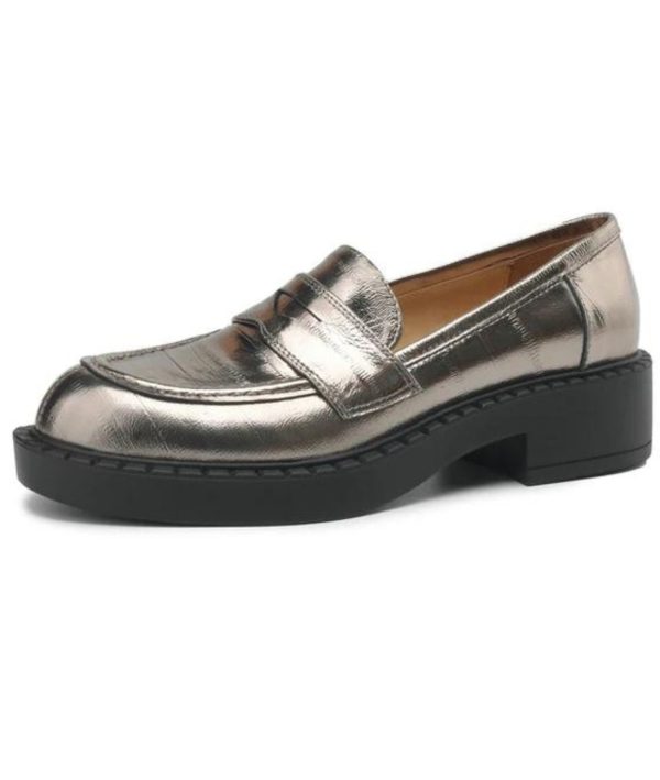 mocassins à talons à semelle épaisse noire