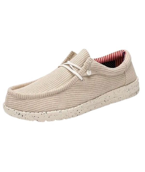 mocassins en velours côtelé